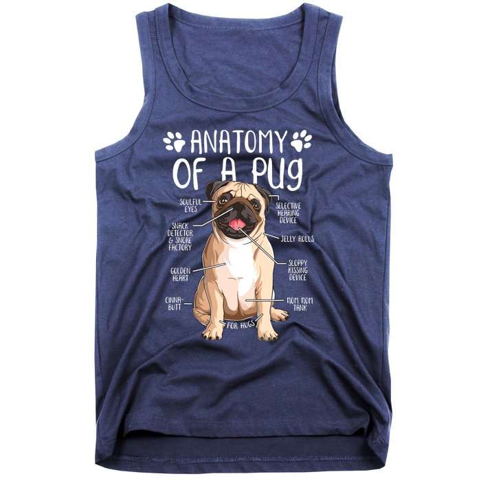 Funny Anatomy Pug Dog Pug Lover Tank Top