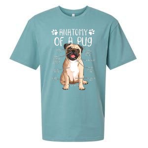 Funny Anatomy Pug Dog Pug Lover Sueded Cloud Jersey T-Shirt