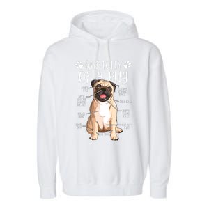 Funny Anatomy Pug Dog Pug Lover Garment-Dyed Fleece Hoodie