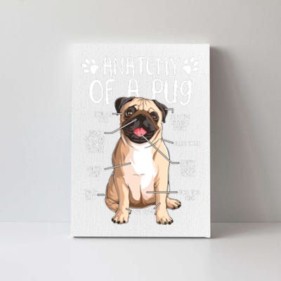 Funny Anatomy Pug Dog Pug Lover Canvas