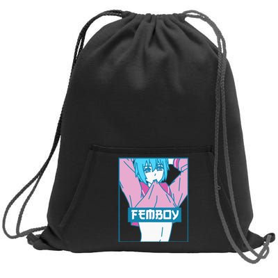 Femboy Aesthetic Pastel Yaoi Anime Boy Crossdressing Sweatshirt Cinch Pack Bag