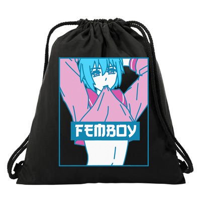 Femboy Aesthetic Pastel Yaoi Anime Boy Crossdressing Drawstring Bag