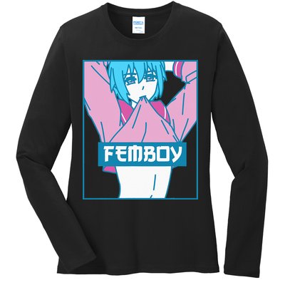 Femboy Aesthetic Pastel Yaoi Anime Boy Crossdressing Ladies Long Sleeve Shirt