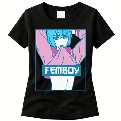 Femboy Aesthetic Pastel Yaoi Anime Boy Crossdressing Womens T-Shirt
