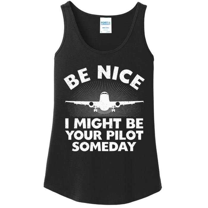 Funny Airline Pilot Art For Men Women Aviation Future Pilot Ladies Essential Tank