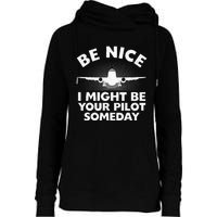 Funny Airline Pilot Art For Men Women Aviation Future Pilot Womens Funnel Neck Pullover Hood