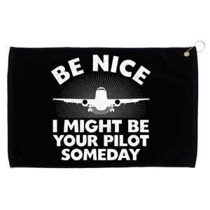 Funny Airline Pilot Art For Men Women Aviation Future Pilot Grommeted Golf Towel