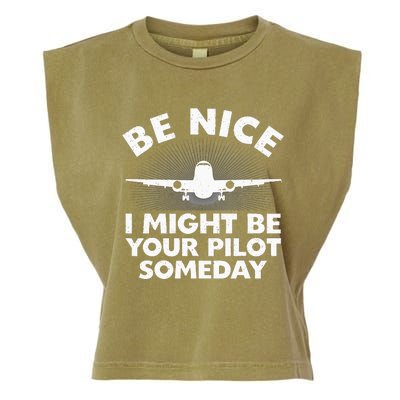 Funny Airline Pilot Art For Men Women Aviation Future Pilot Garment-Dyed Women's Muscle Tee