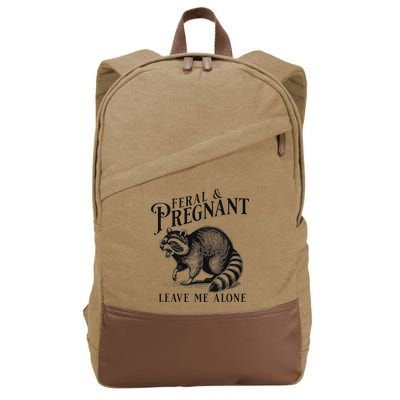 Feral And Pregnant Racoon Cotton Canvas Backpack