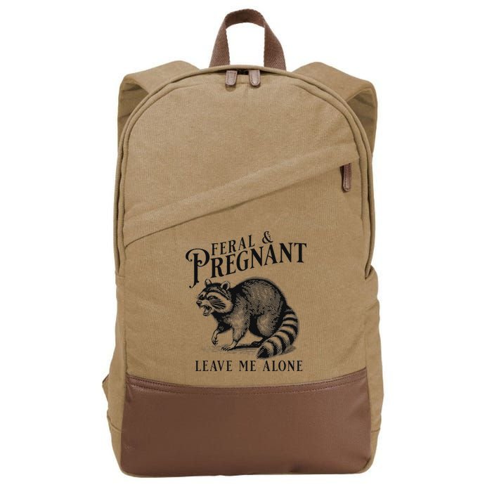 Feral And Pregnant Racoon Cotton Canvas Backpack