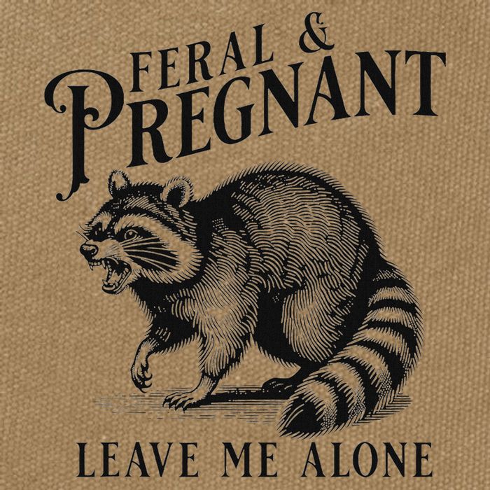 Feral And Pregnant Racoon Cotton Canvas Backpack