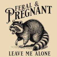 Feral And Pregnant Racoon Drawstring Bag