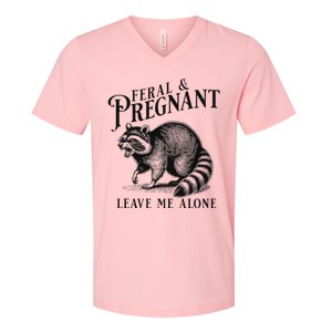 Feral And Pregnant Racoon V-Neck T-Shirt