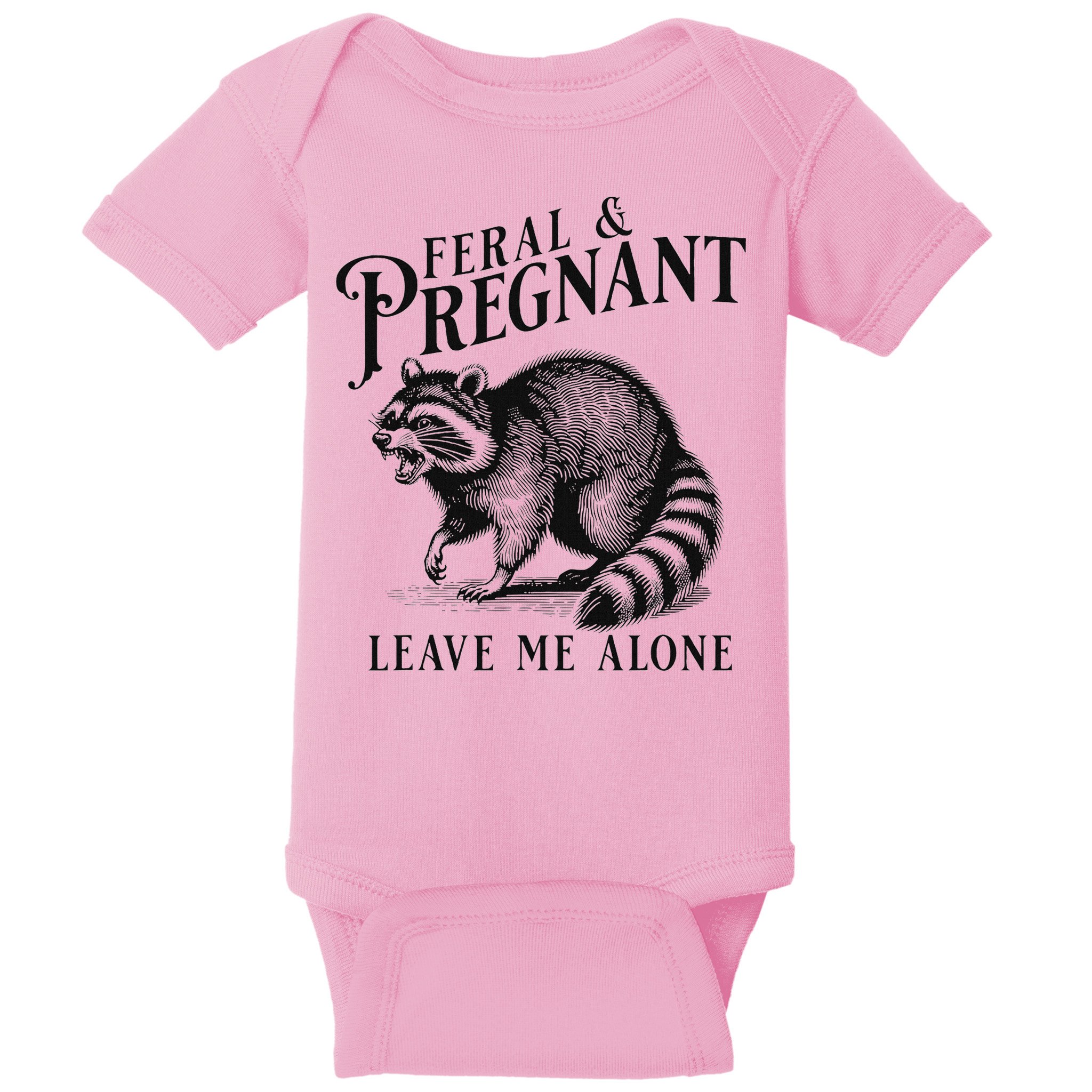 Feral And Pregnant Racoon Baby Bodysuit