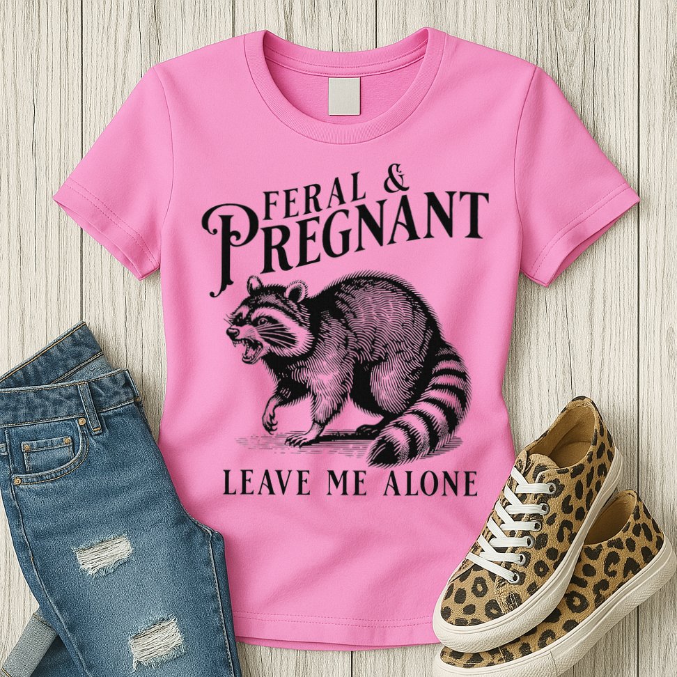 Feral And Pregnant Racoon Womens T-Shirt
