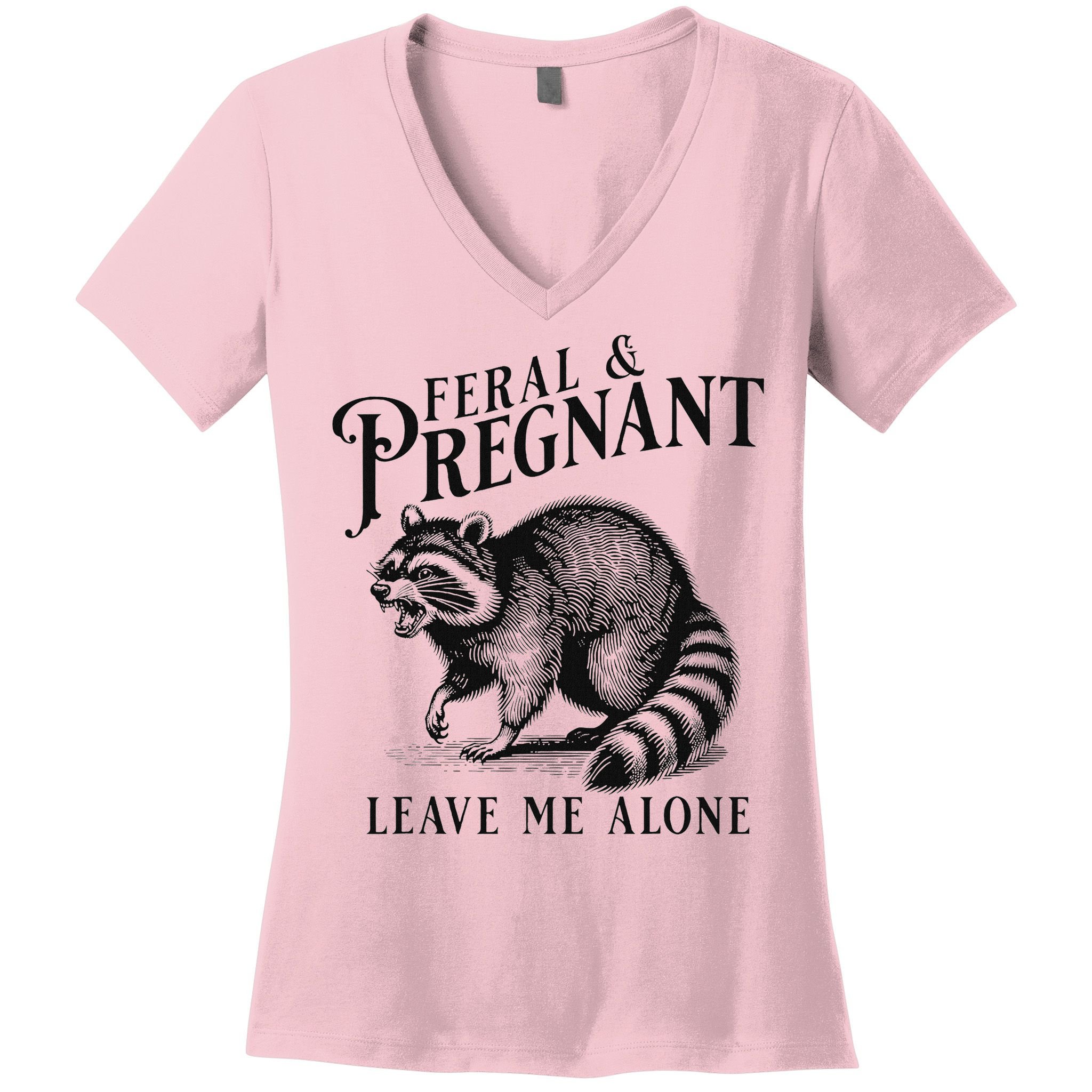 Feral And Pregnant Racoon Women's V-Neck T-Shirt