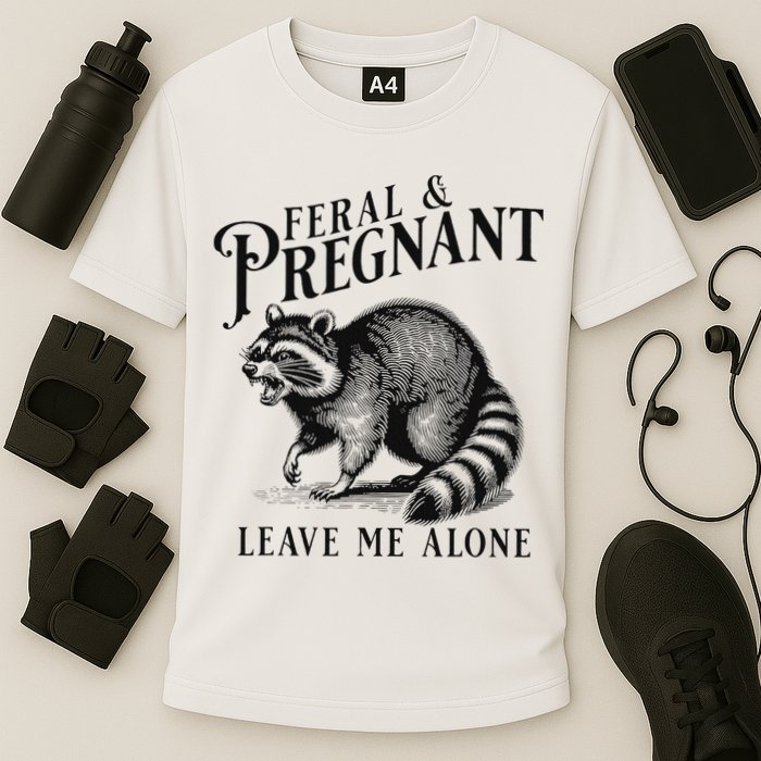 Feral And Pregnant Racoon Cooling Performance Crew T-Shirt