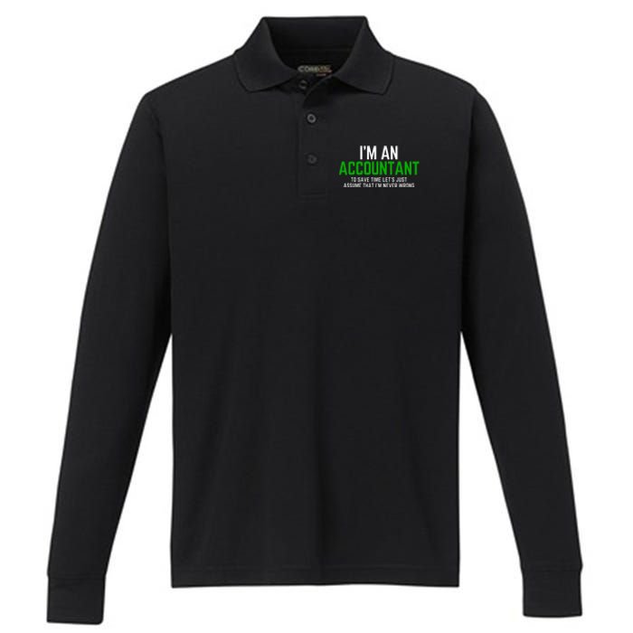 Funny Accountant Pun Cpa Accounting Bookkeeping Performance Long Sleeve Polo