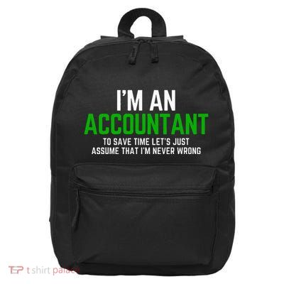 Funny Accountant Pun Cpa Accounting Bookkeeping 16 in Basic Backpack