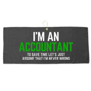 Funny Accountant Pun Cpa Accounting Bookkeeping Large Microfiber Waffle Golf Towel