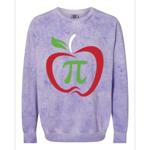 Funny Apple Pi Math Teacher Design Gift Apple Pie Food Pun Gift Colorblast Crewneck Sweatshirt