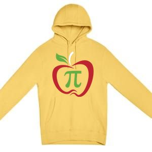 Funny Apple Pi Math Teacher Design Gift Apple Pie Food Pun Gift Premium Pullover Hoodie