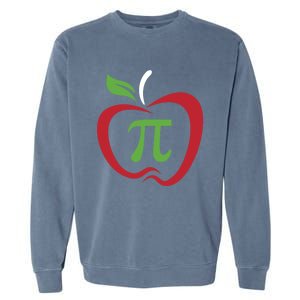 Funny Apple Pi Math Teacher Design Gift Apple Pie Food Pun Gift Garment-Dyed Sweatshirt