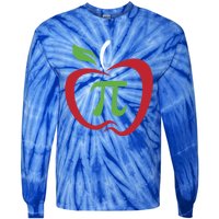 Funny Apple Pi Math Teacher Design Gift Apple Pie Food Pun Gift Tie-Dye Long Sleeve Shirt