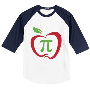 Funny Apple Pi Math Teacher Design Gift Apple Pie Food Pun Gift Baseball Sleeve Shirt