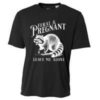 Feral And Pregnant Leave Me Alone Funny Pregnancy Humor Cooling Performance Crew T-Shirt