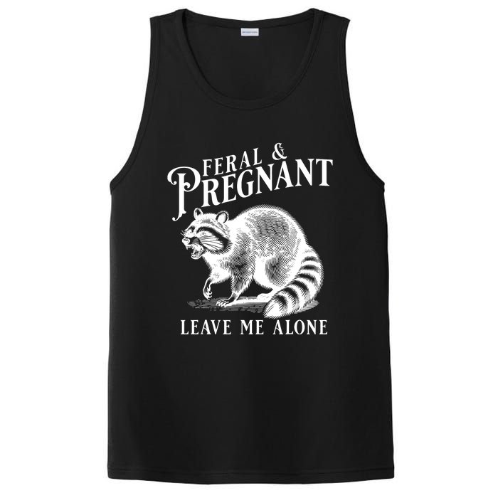 Feral And Pregnant Leave Me Alone Funny Pregnancy Humor PosiCharge Competitor Tank