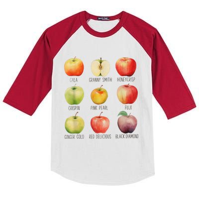 Fall Apple Picking Apple Orchard Boho Farm Fesh Kids Colorblock Raglan Jersey