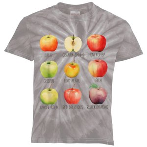 Fall Apple Picking Apple Orchard Boho Farm Fesh Kids Tie-Dye T-Shirt