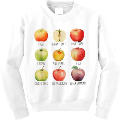 Fall Apple Picking Apple Orchard Boho Farm Fesh Kids Sweatshirt