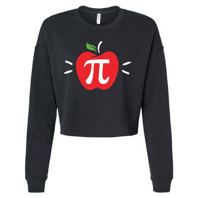 Funny Apple Pi Math Teacher Gift Meaningful Gift Apple Pie Food Pun Great Gift Cropped Pullover Crew