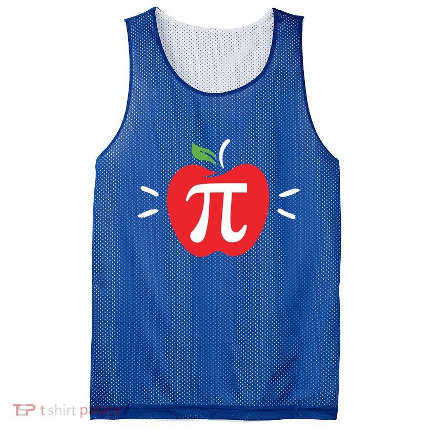 Funny Apple Pi Math Teacher Gift Meaningful Gift Apple Pie Food Pun Great Gift Mesh Reversible Basketball Jersey Tank