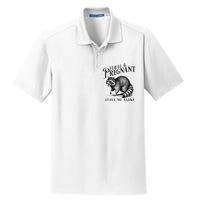 Feral And Pregnant Leave Me Alone Funny Pregnancy Humor Dry Zone Grid Polo