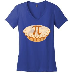 Funny Apple Pie Pi Day Symbol Math Design Meaningful Gift Women's V-Neck T-Shirt