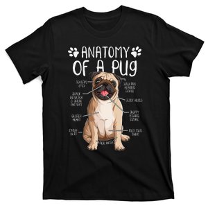 Funny Anatomy Pug Dog Pug Lover T-Shirt