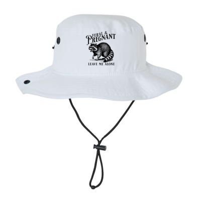 Feral And Pregnant Leave Me Alone Funny Pregnancy Humor Bucket Hat