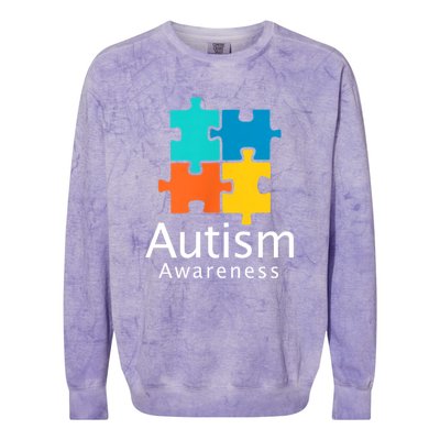 Funny Autism Puzzle Autism Awareness Gift Colorblast Crewneck Sweatshirt