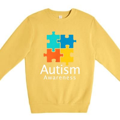 Funny Autism Puzzle Autism Awareness Gift Premium Crewneck Sweatshirt