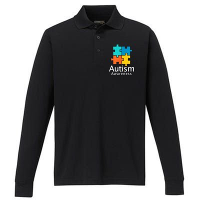 Funny Autism Puzzle Autism Awareness Gift Performance Long Sleeve Polo