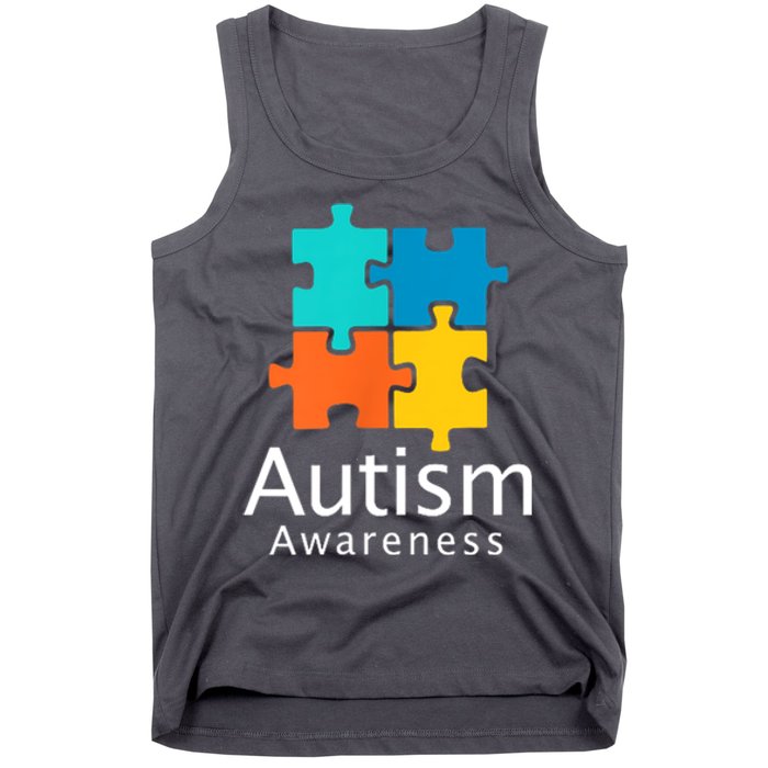 Funny Autism Puzzle Autism Awareness Gift Tank Top