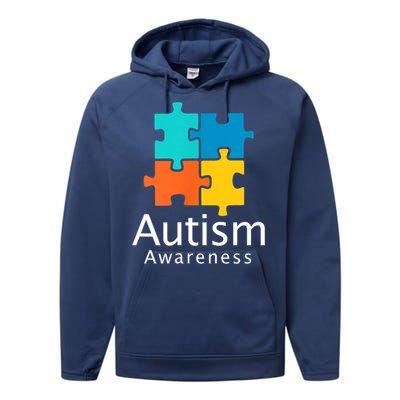 Funny Autism Puzzle Autism Awareness Gift Performance Fleece Hoodie