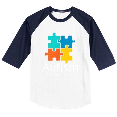 Funny Autism Puzzle Autism Awareness Gift Baseball Sleeve Shirt