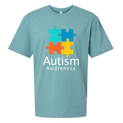 Funny Autism Puzzle Autism Awareness Gift Sueded Cloud Jersey T-Shirt