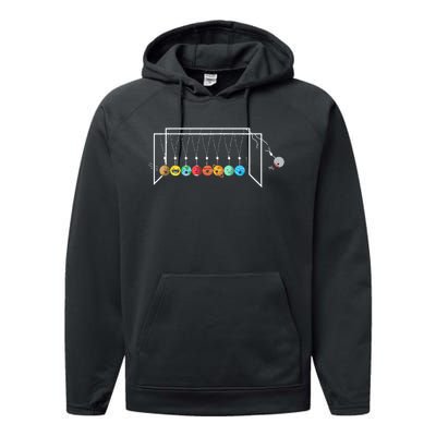 Funny Astrophysicist Planets Newton´S Cradle Performance Fleece Hoodie