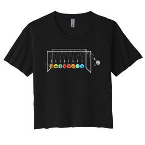 Funny Astrophysicist Planets Newton´S Cradle Women's Crop Top Tee