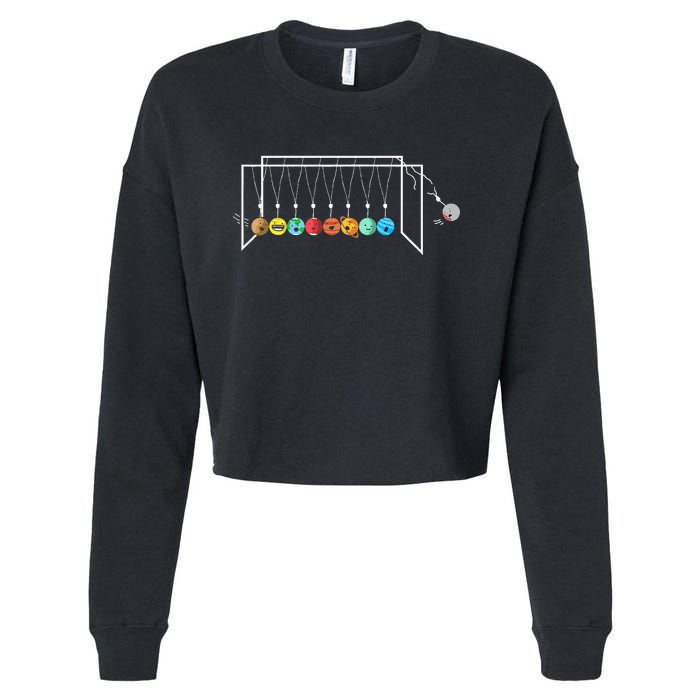 Funny Astrophysicist Planets Newton´S Cradle Cropped Pullover Crew